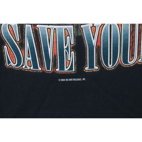 NWT Big Dogs T-shirt Firedog Adult Size Large Black 100% Cotton 2004 Vintage - Picture 5 of 9